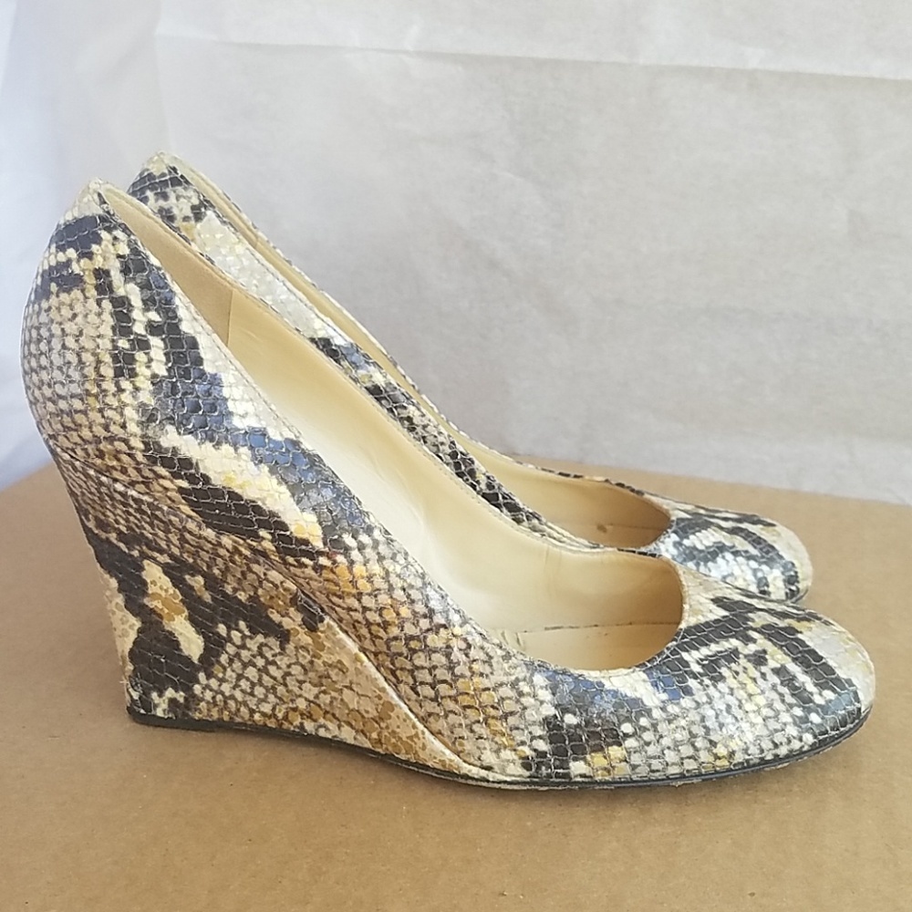 Kate Spade wedge snake print leather sandals 7.5